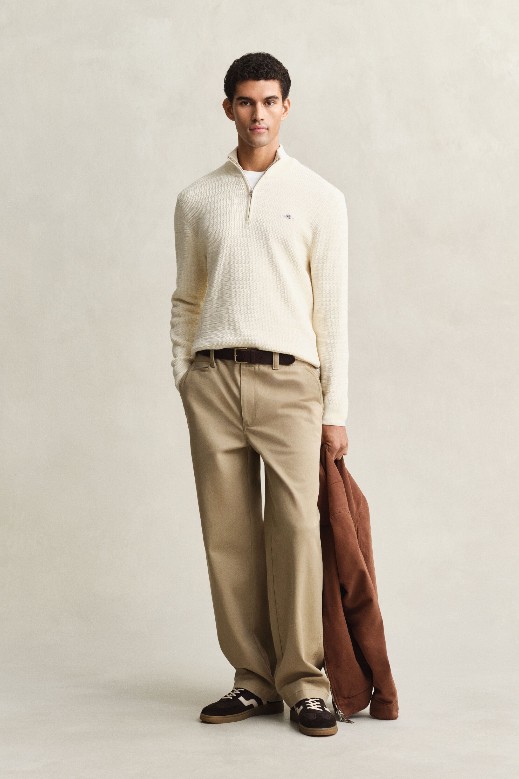 Gebreide trui met minikabels en korte rits