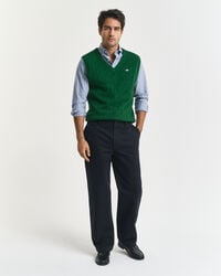 Lamswollen kabelgebreide spencer