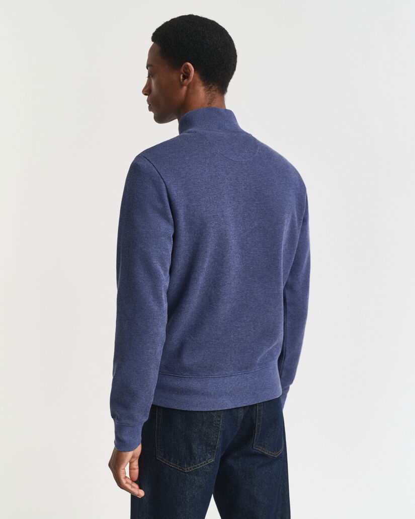 Sacker Rib sweatshirt met korte rits