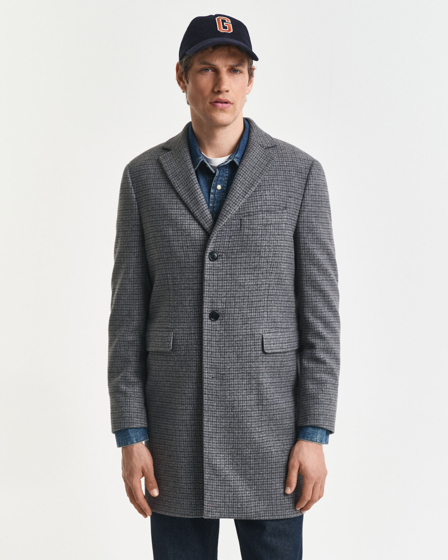 Tweekleurige wollen jas