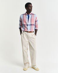 Regular Fit linnen overhemd met madrasruit