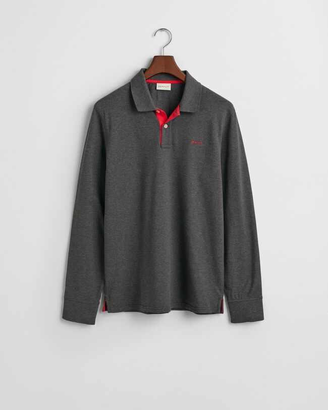 Piqué Rugger met contrasterend detail