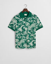 Poloshirt met tropische print