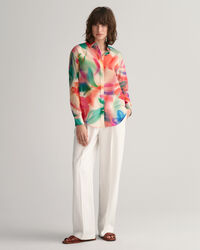 Relaxed Fit overhemd met bloemenprint van katoen en zijde