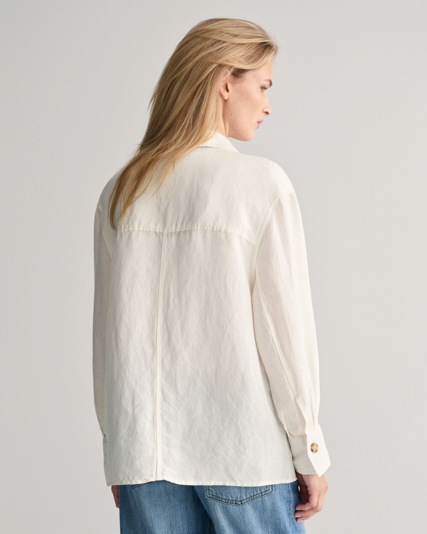 Overshirt met linnenmix