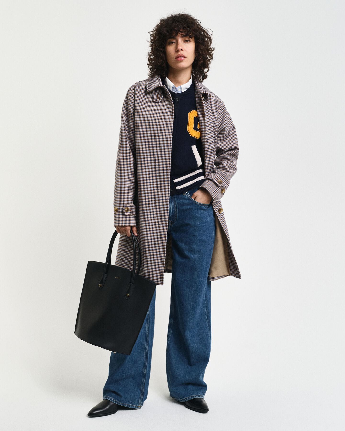 Car Coat met kleine ruitjes