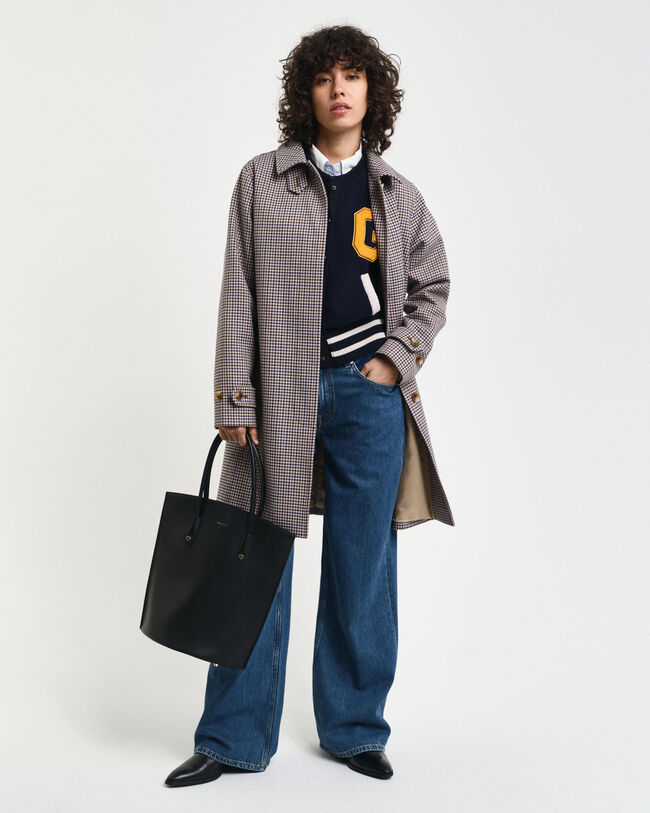 Car Coat met kleine ruitjes