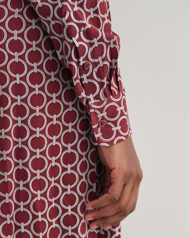 Slim Fit geometrische overhemdjurk