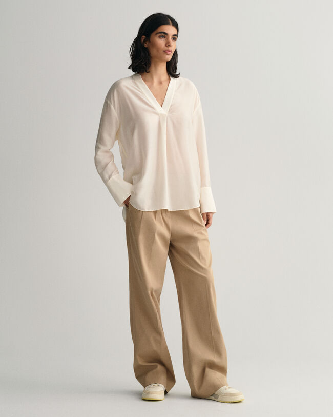 Relaxed Fit blouse met opstaande kraag