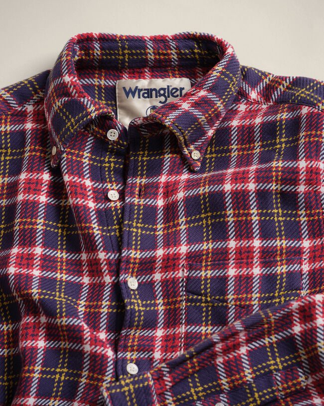 Wrangler x GANT Regular Fit overhemd van keperstof met Schotse ruit