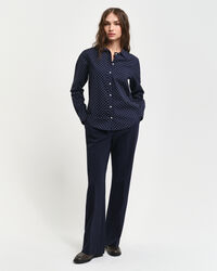 Regular Fit overhemd met stippenprint van katoenvoile