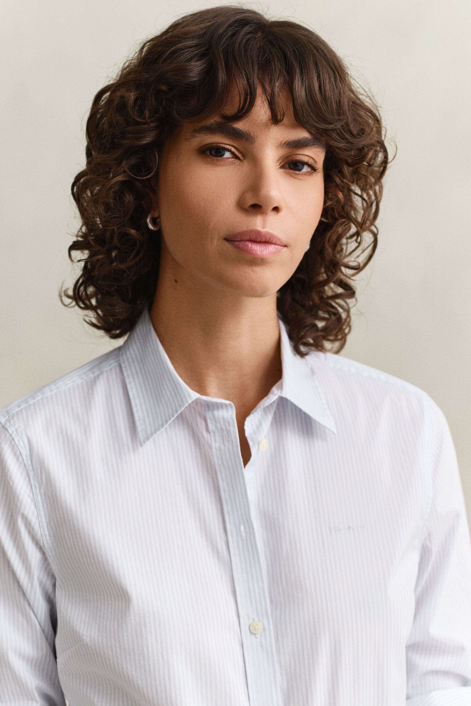 Slim Fit poplin overoverhemd met strepen