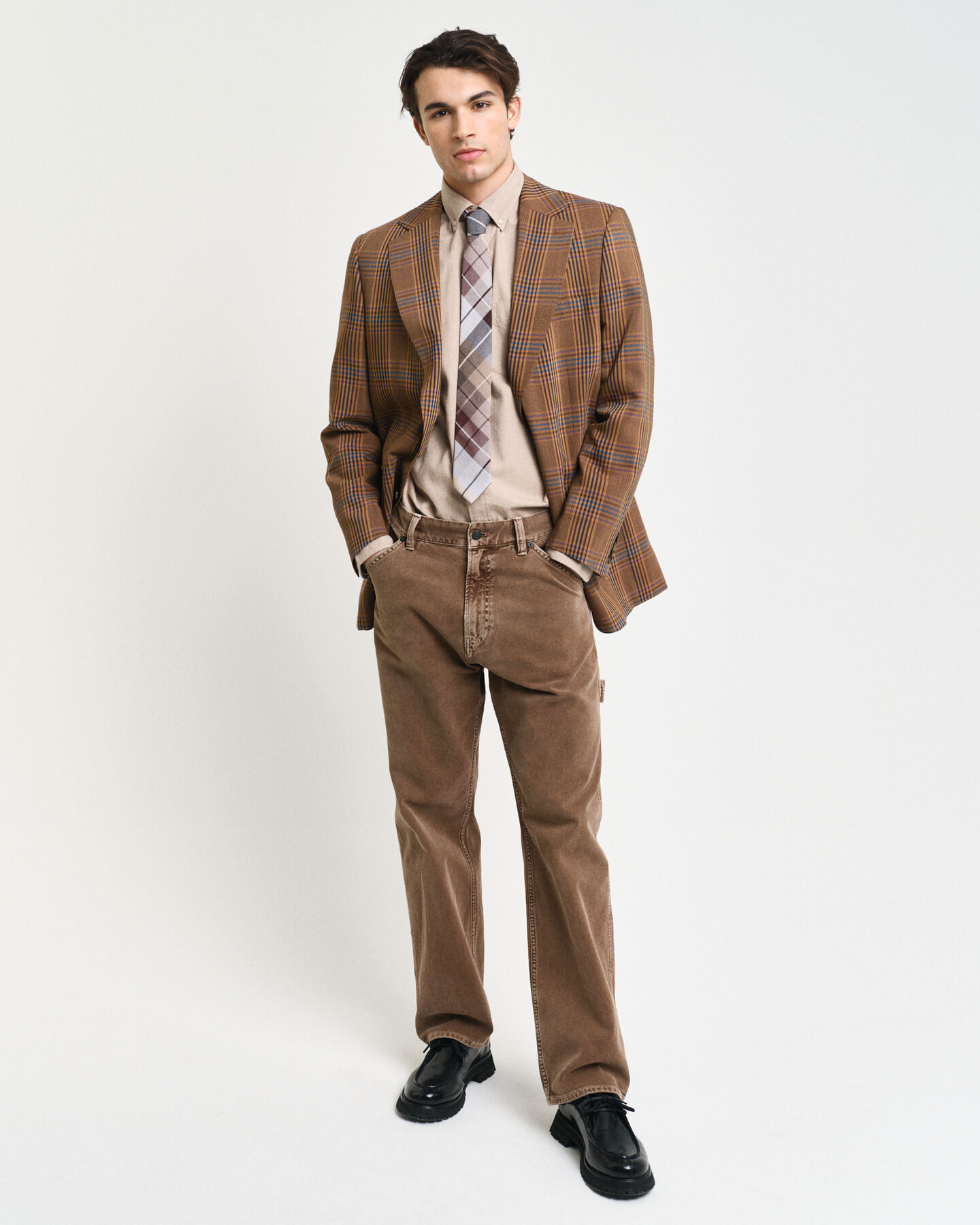 Regular Fit gem&ecirc;leerd flanellen overhemd