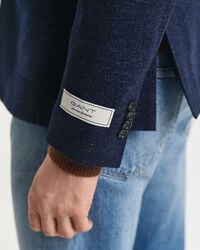 Tweekleurige jersey jas van wol en katoen