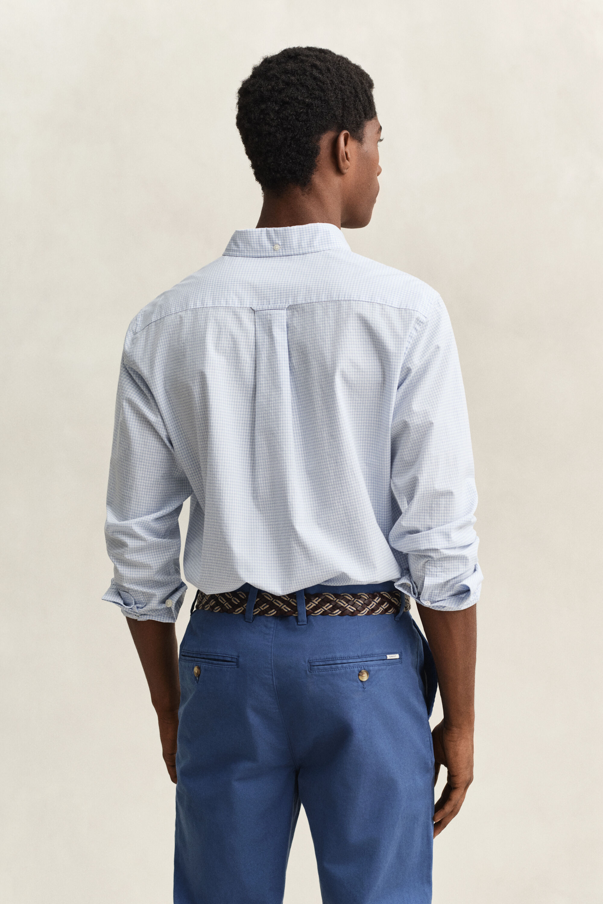 Klassiek poplin overoverhemd met Gingham-ruitje