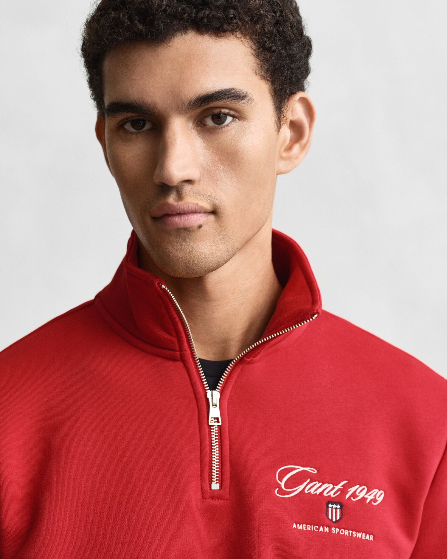 Graphic sweatshirt met korte rits