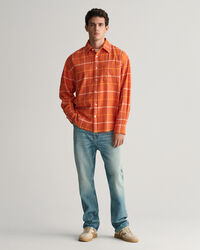 Oversized overhemd met textuur en ruit