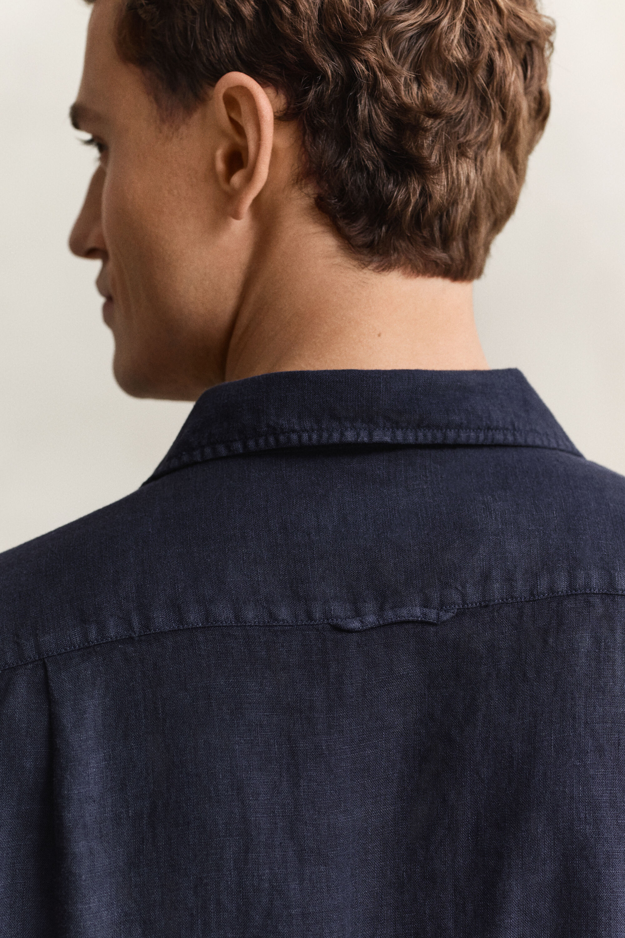 Linnen overoverhemd met korte mouwen