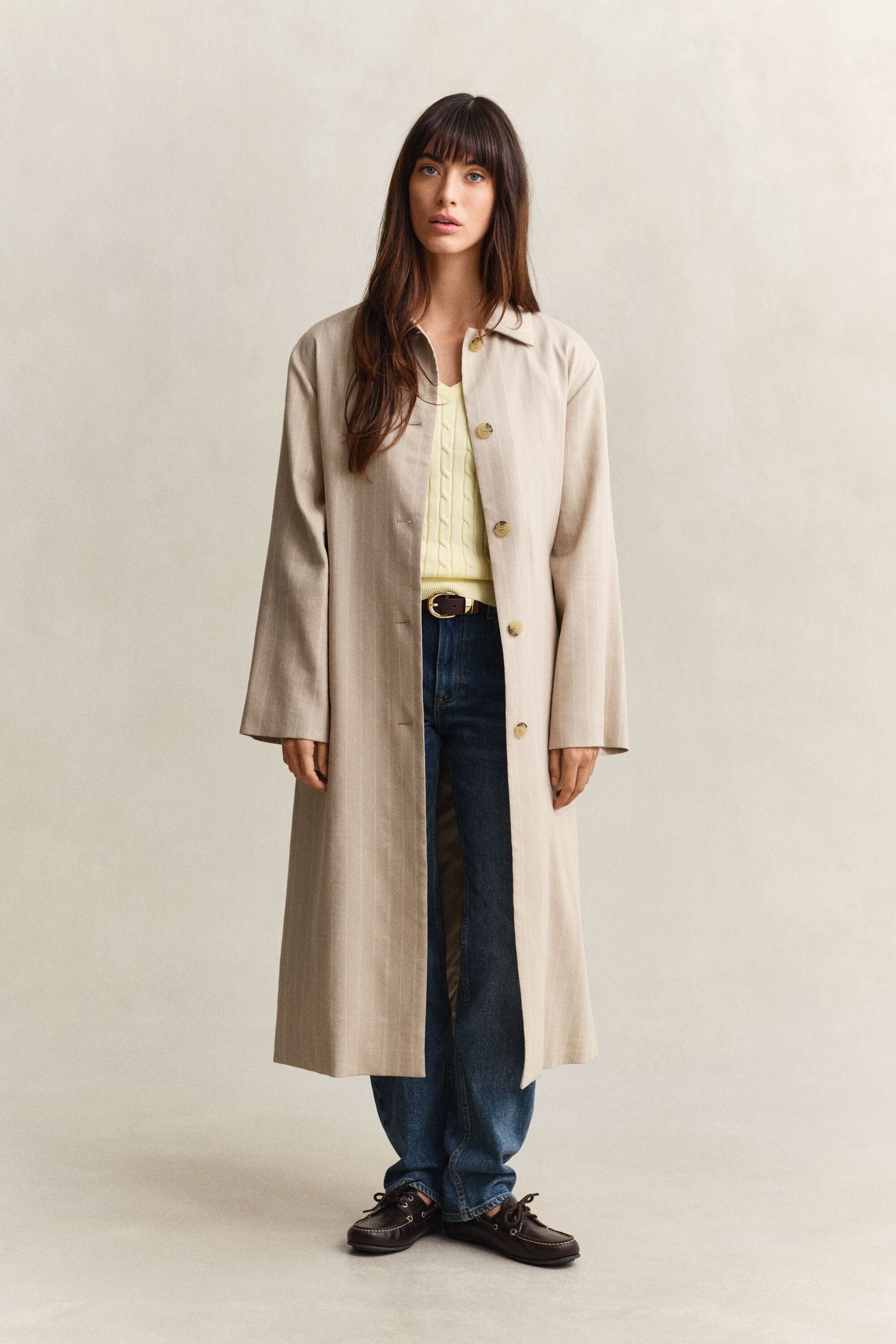 Kabelgebreide trui met V-hals