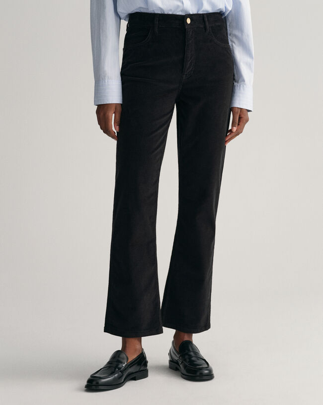 Cropped flare jeans van corduroy