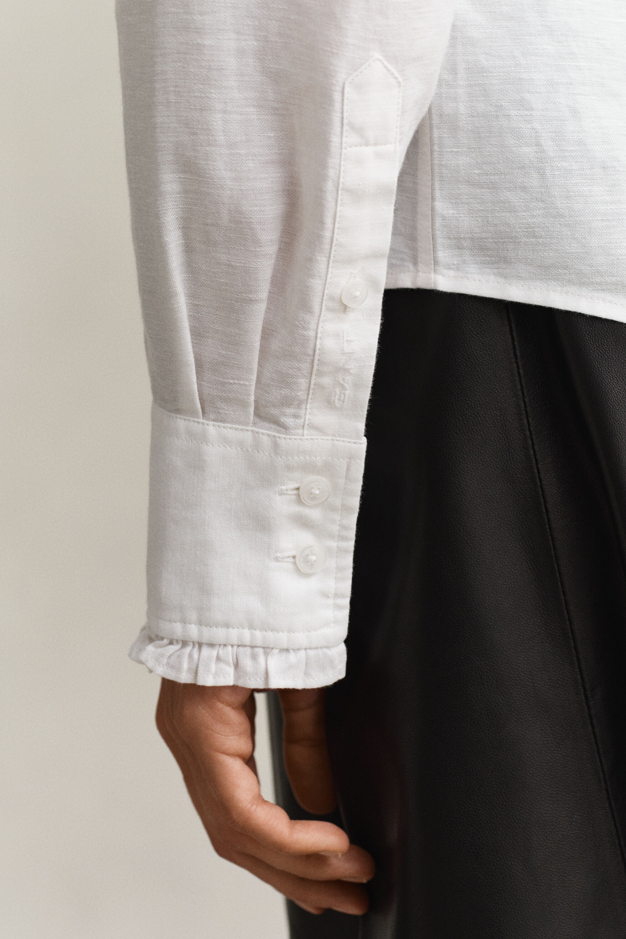 Blouse met ruches van linnenmix