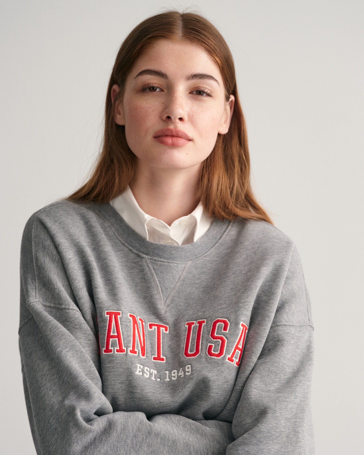 Oversized GANT USA sweatshirt met ronde hals