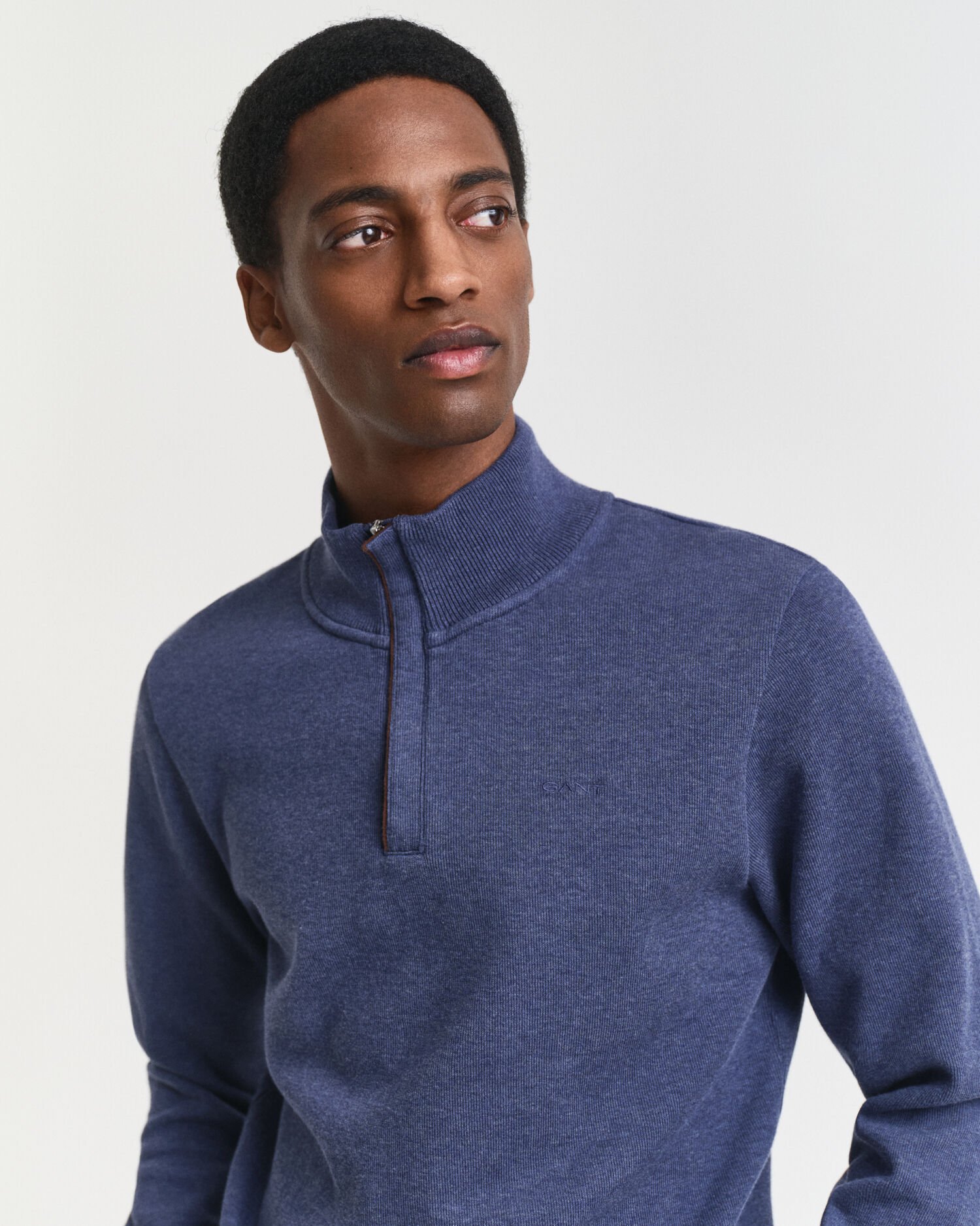 Sacker Rib sweatshirt met korte rits