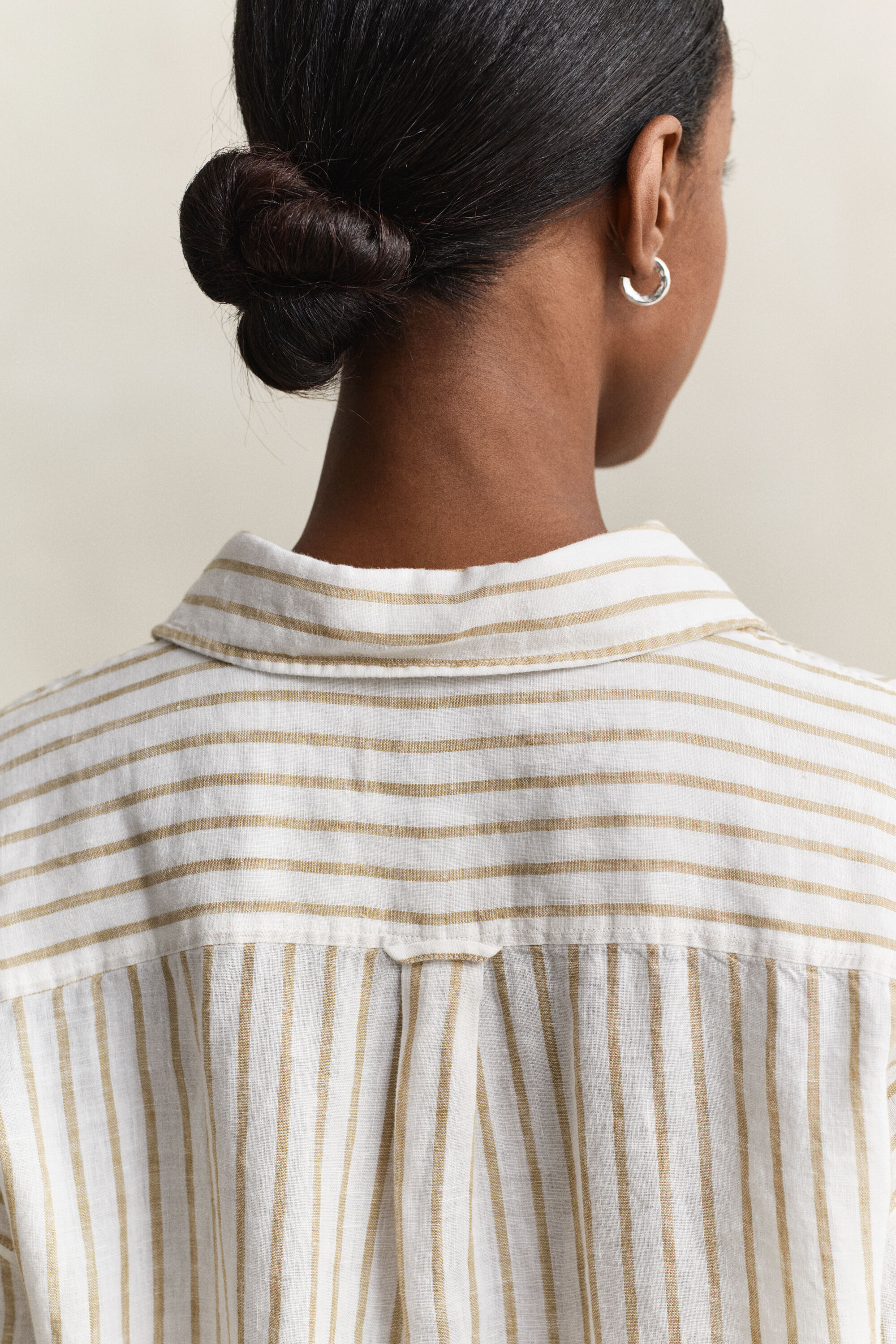 Relaxed Fit linnen overoverhemd met strepen