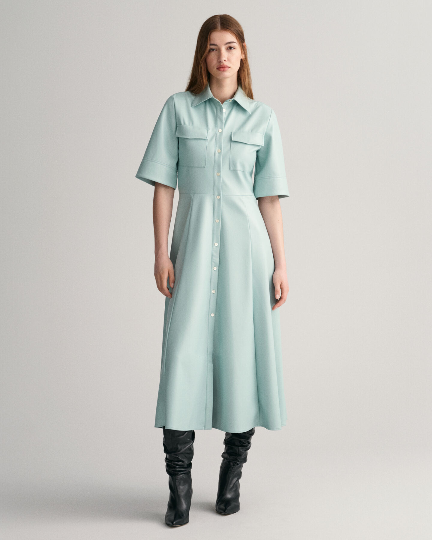 Kunstleren overhemdjurk