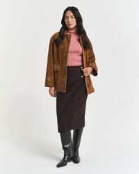 Kabelgebreide coltrui van stretchkatoen