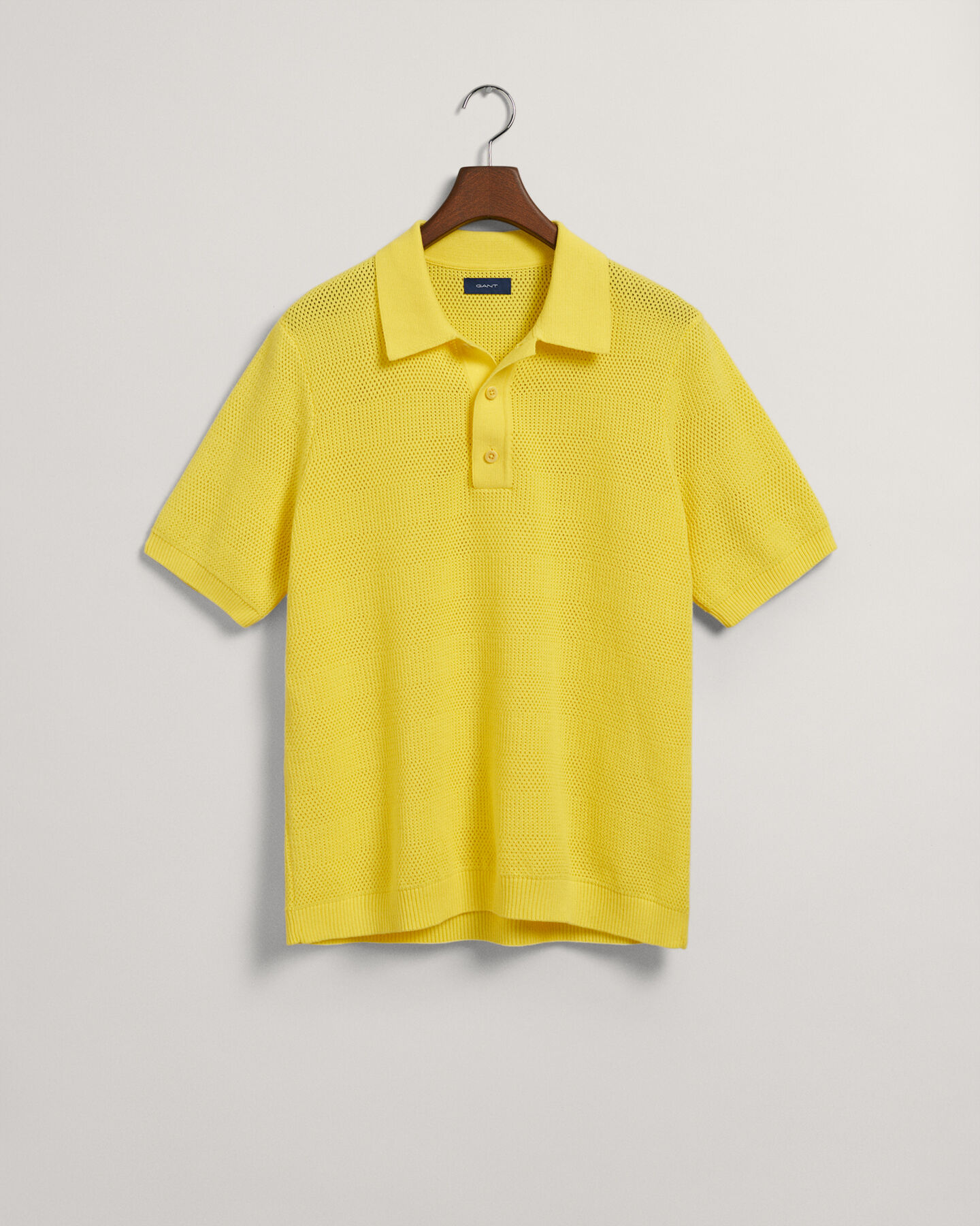 Textured poloshirt van katoen