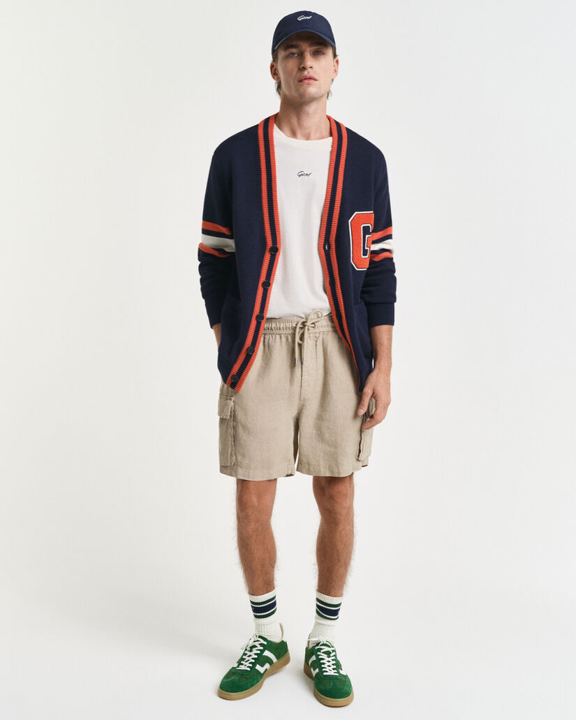 Regular Fit linnen cargoshort