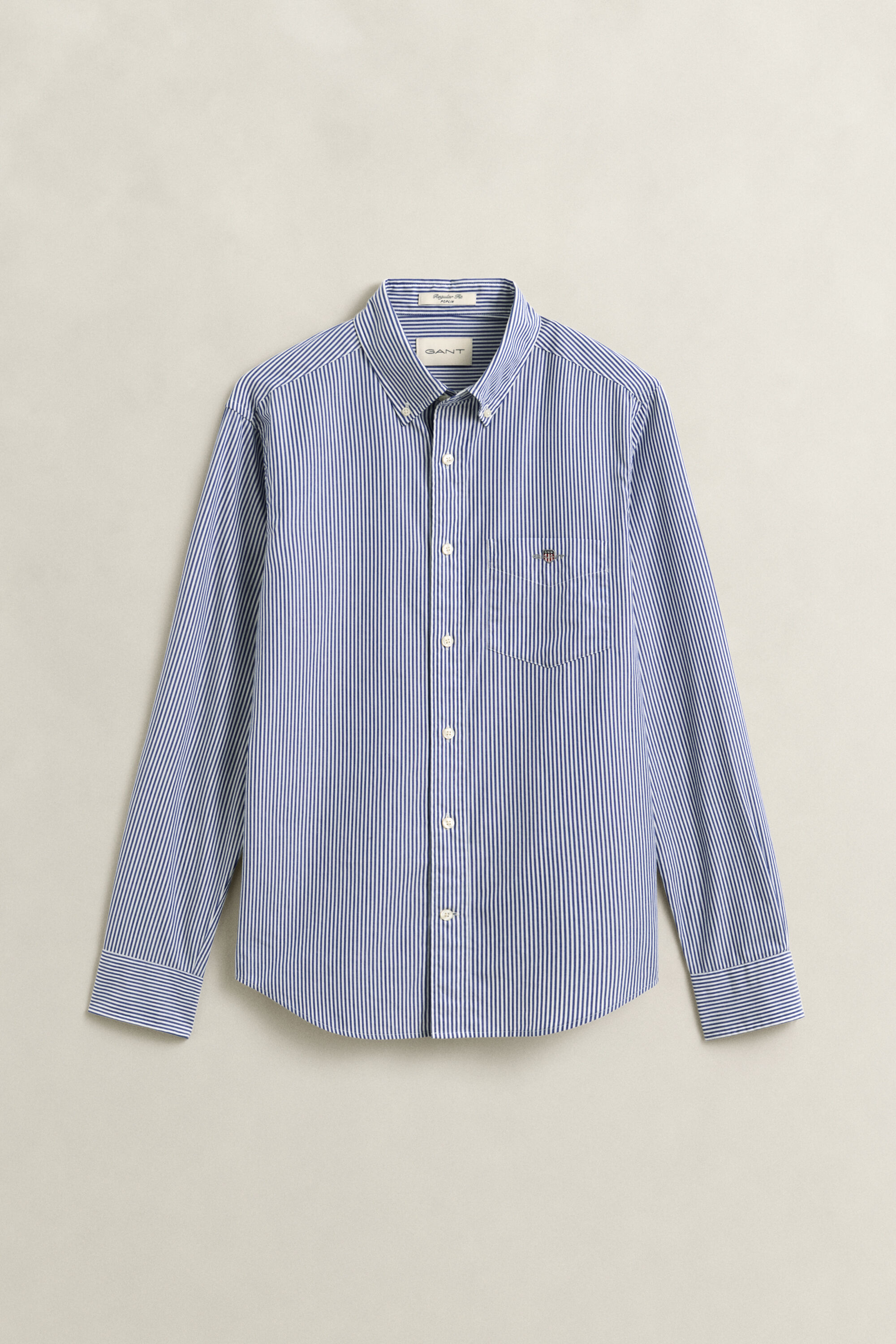 Classic Regular gestreept poplin overhemd