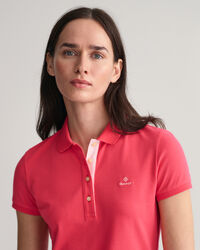 Piqu&eacute; poloshirt met contrasterende kraag