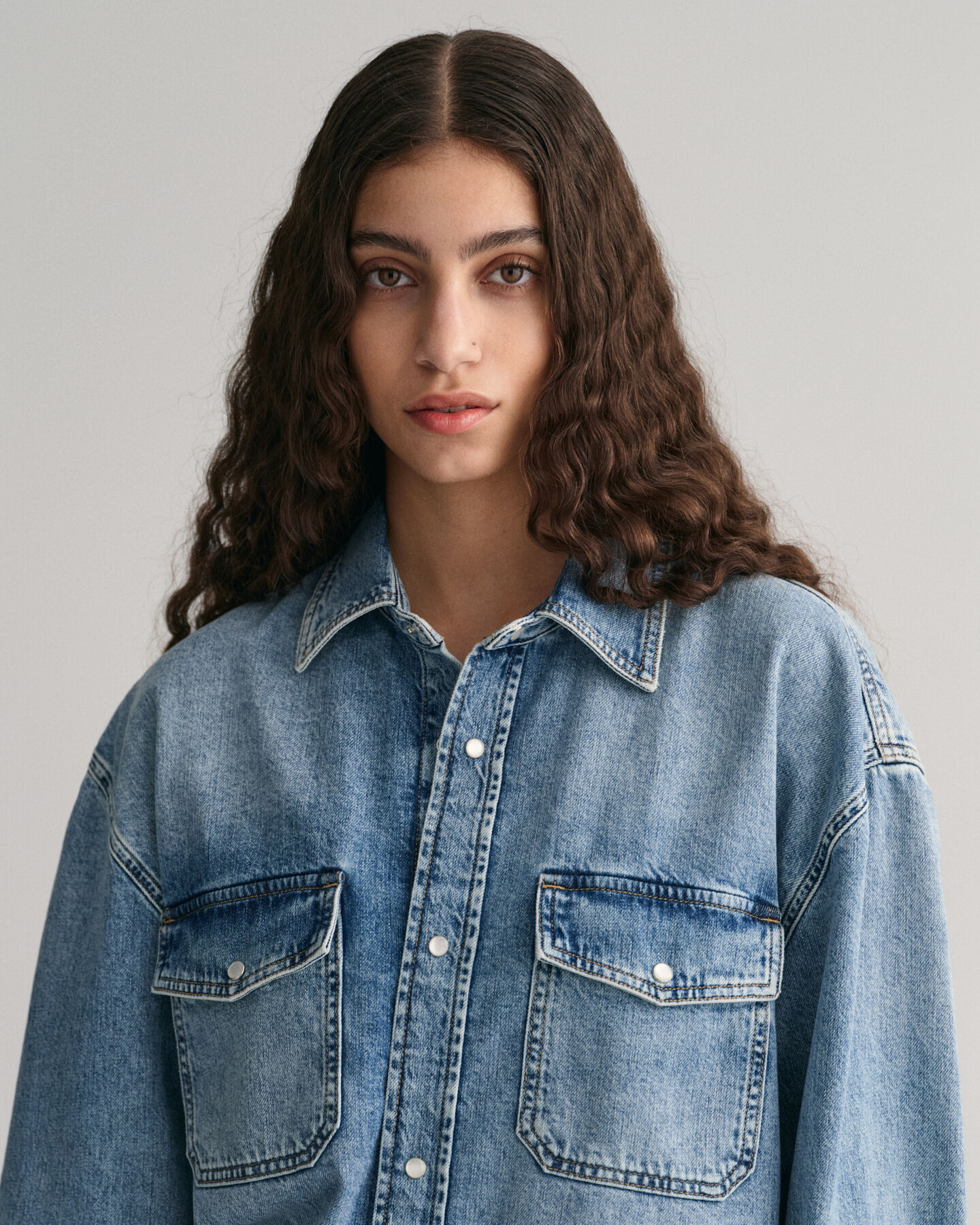 Oversized denim overhemd