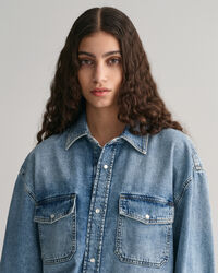 Oversized denim overhemd