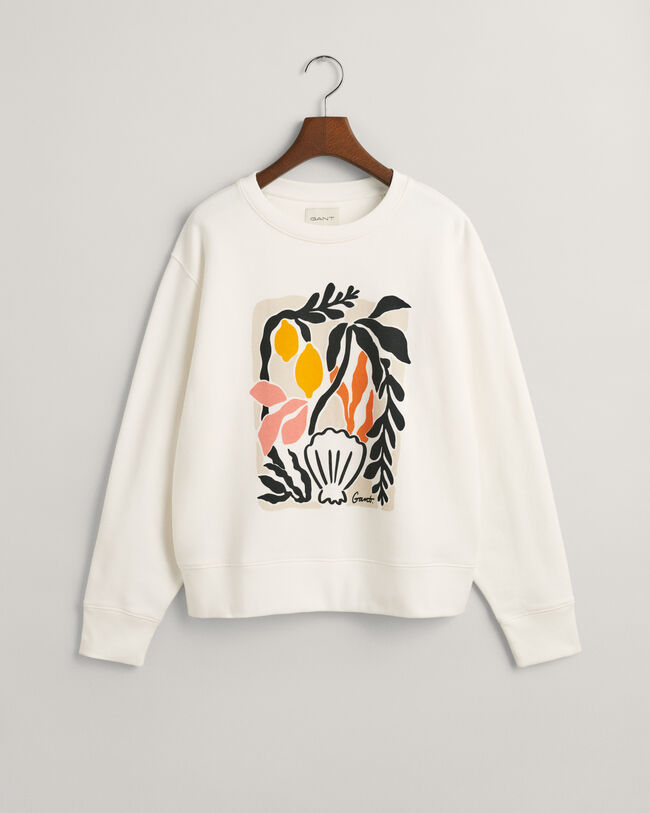 Palm Print sweatshirt met ronde hals