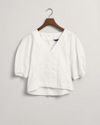 Top met V-hals en ballonmouwen