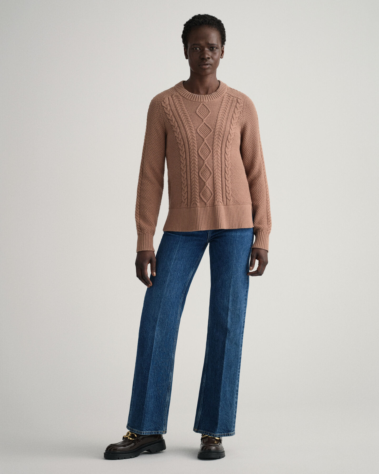 Kabeltrui met ronde hals