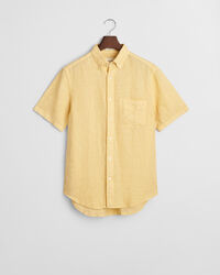 Regular Fit speciaal geverfd linnen overhemd met korte mouwen
