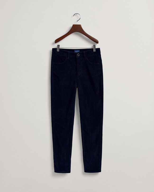Farla Slim Fit cropped jeans van corduroy