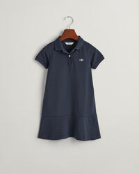 Girls piqu&eacute; Flounce jurk met korte mouwen