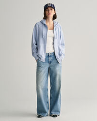 Sunfaded hoodie met ritssluiting