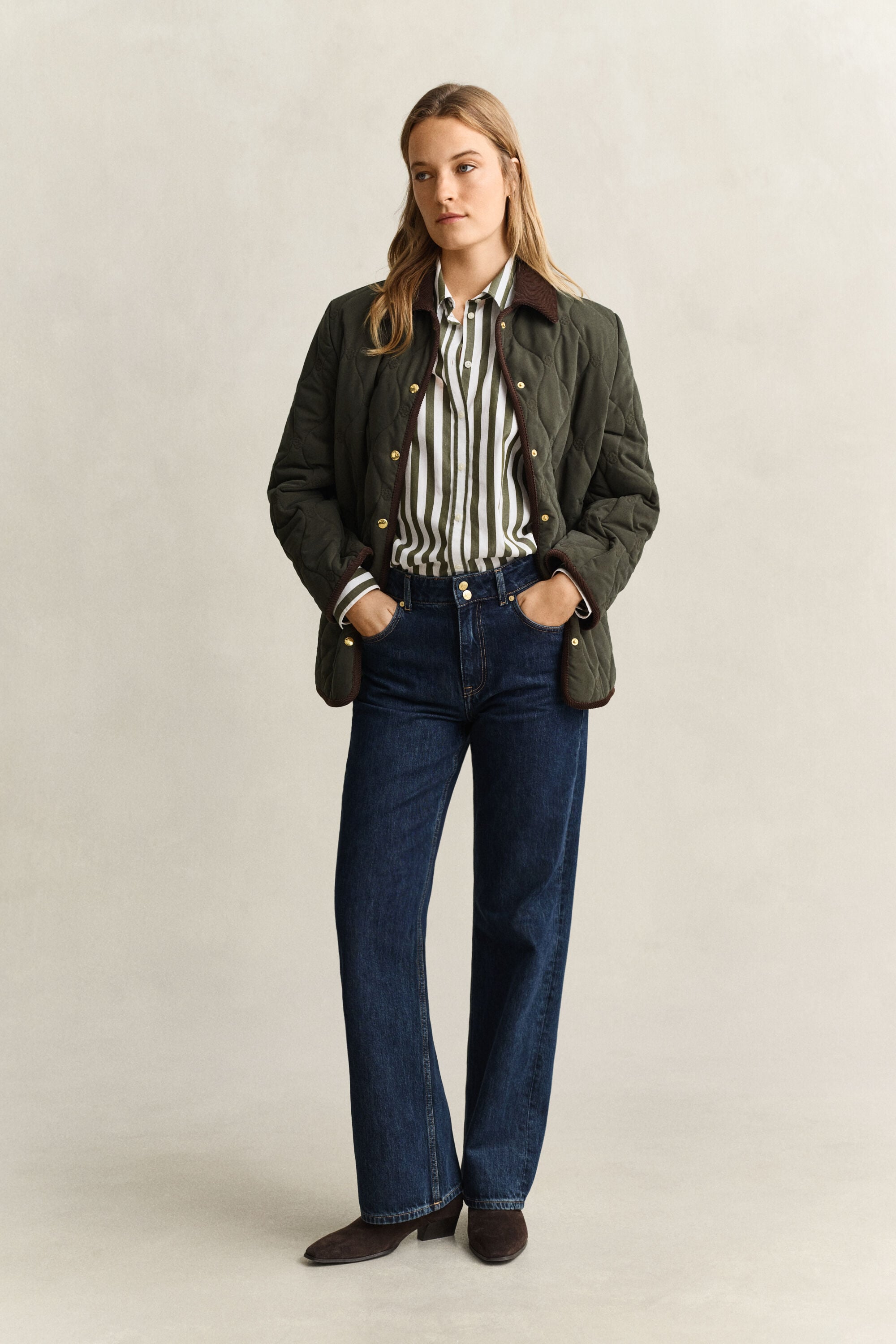 Relaxed fit poplin overhemd met strepen