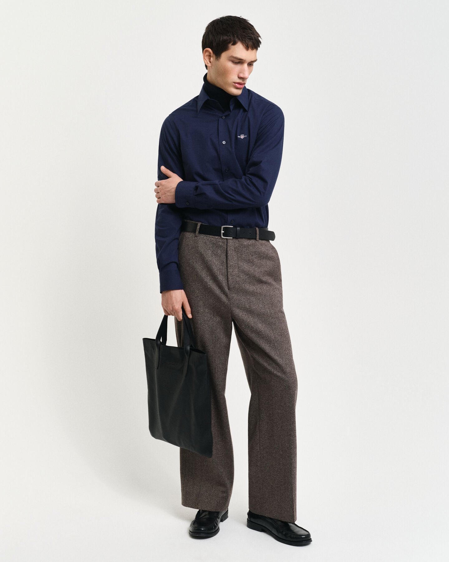 Slim Fit overhemd van stretchpoplin