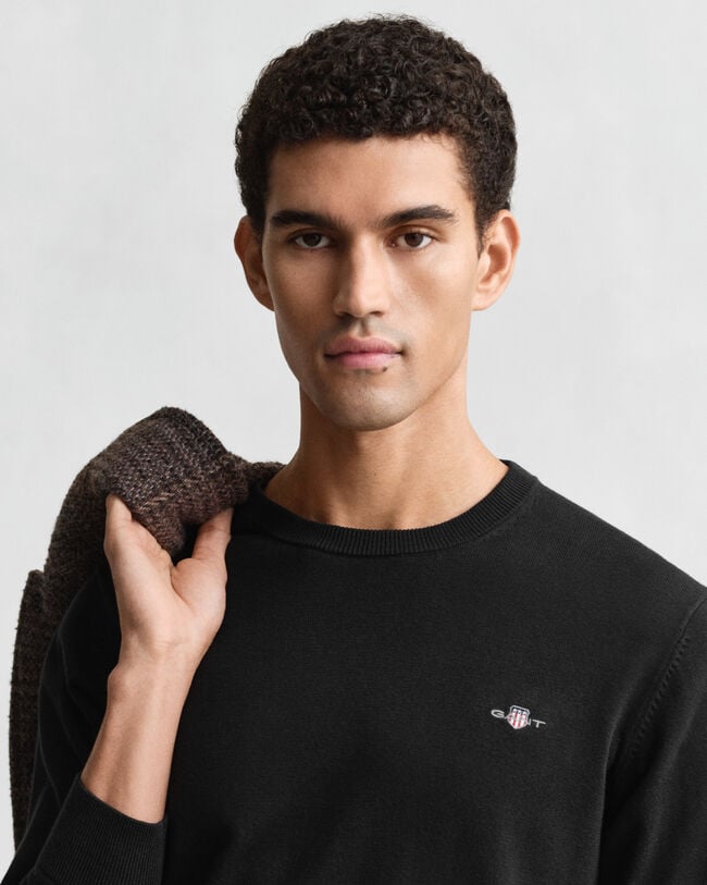 Klassieke katoenen trui met ronde hals