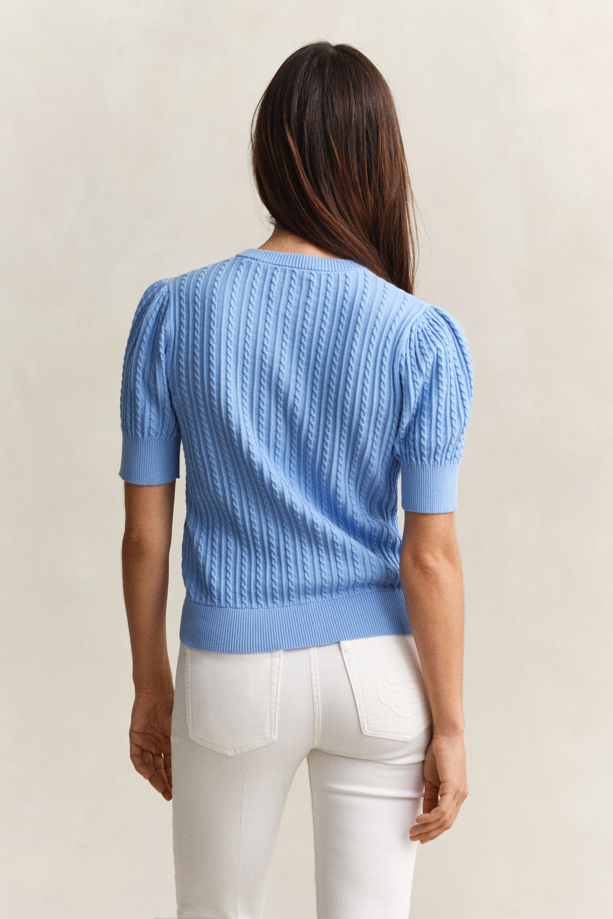 Kabelgebreid vest van katoen