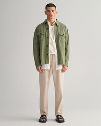 Slim Fit chino van keperstof met plooien