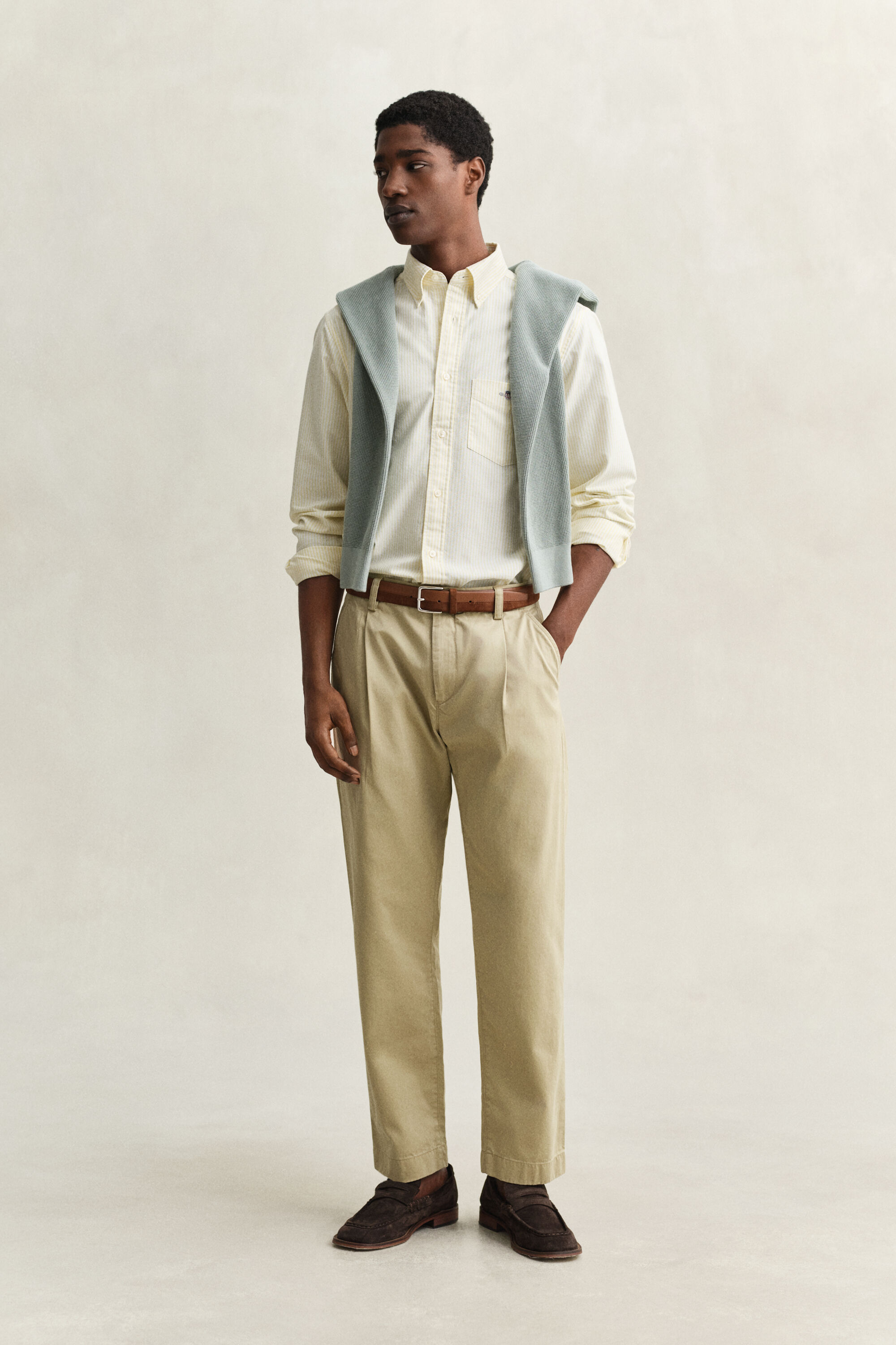 Klassiek Oxford-overoverhemd met Banker-streep