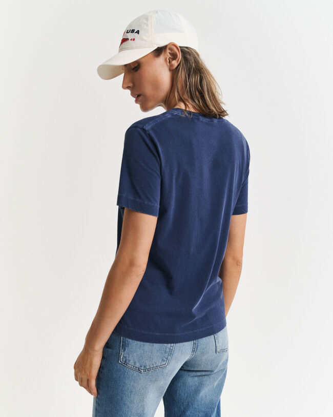 Sunfaded T-shirt met ronde hals